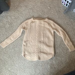 L L Bean signature cable knit sweater cream medium - EUC